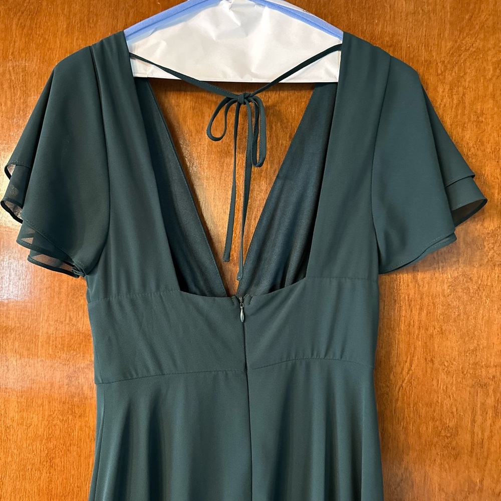 Lulu’s Emerald Flutter Sleeve Chiffon Maxi Dress - XS - Picture 5 of 6